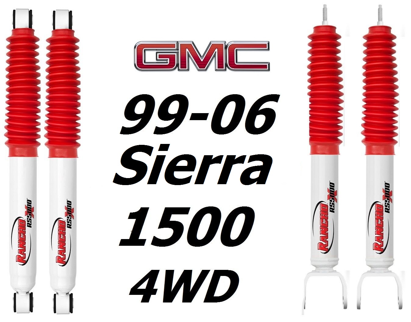 Rancho RS5000X Shocks 99-06 Chevy GMC Silverado Sierra 1500 4WD 4/" Lift Set of 4