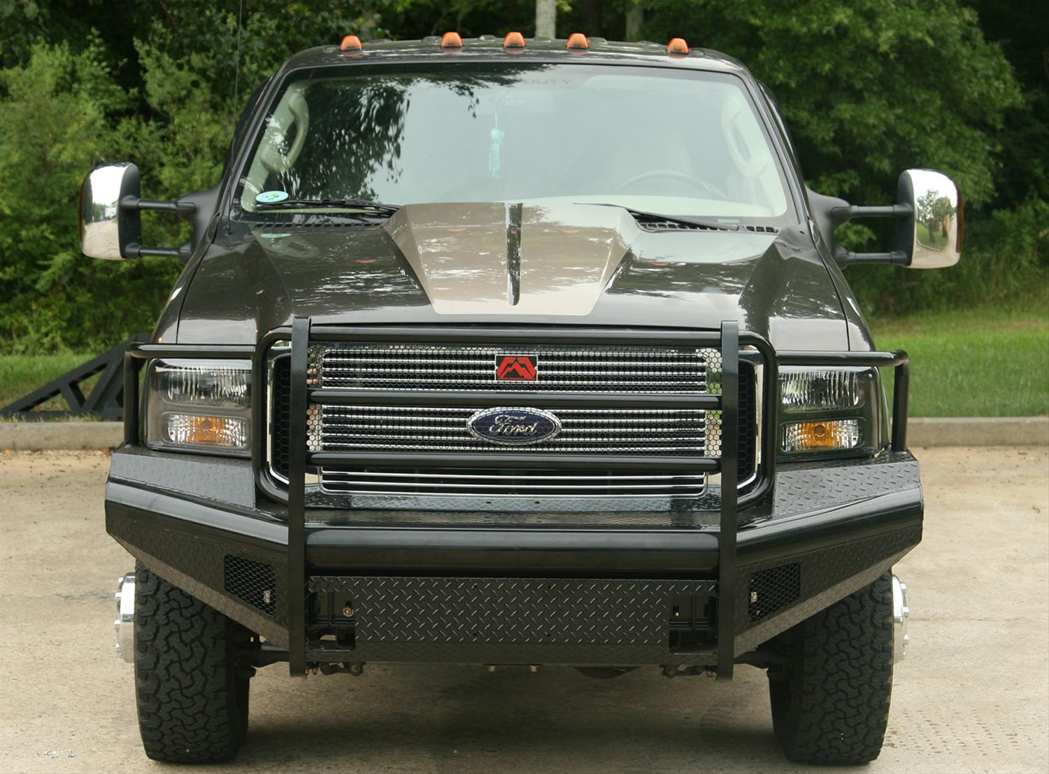 Fab Fours Black Steel Full Guard Bumpers For 0507 Ford F250/350/450