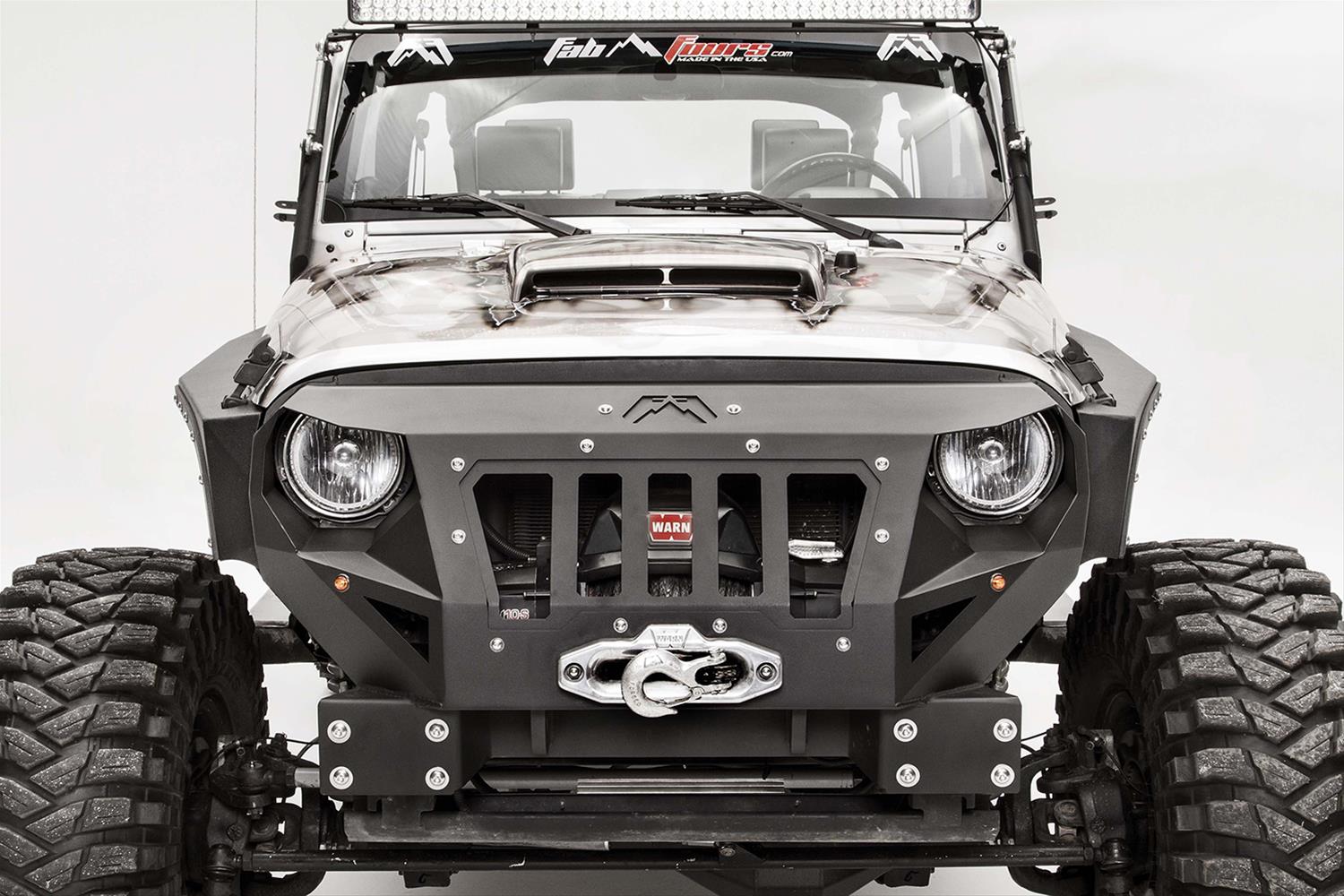 Fab Fours Jeep JK Grumper Winch Bumper For 0717 Jeep Wrangler GR1000
