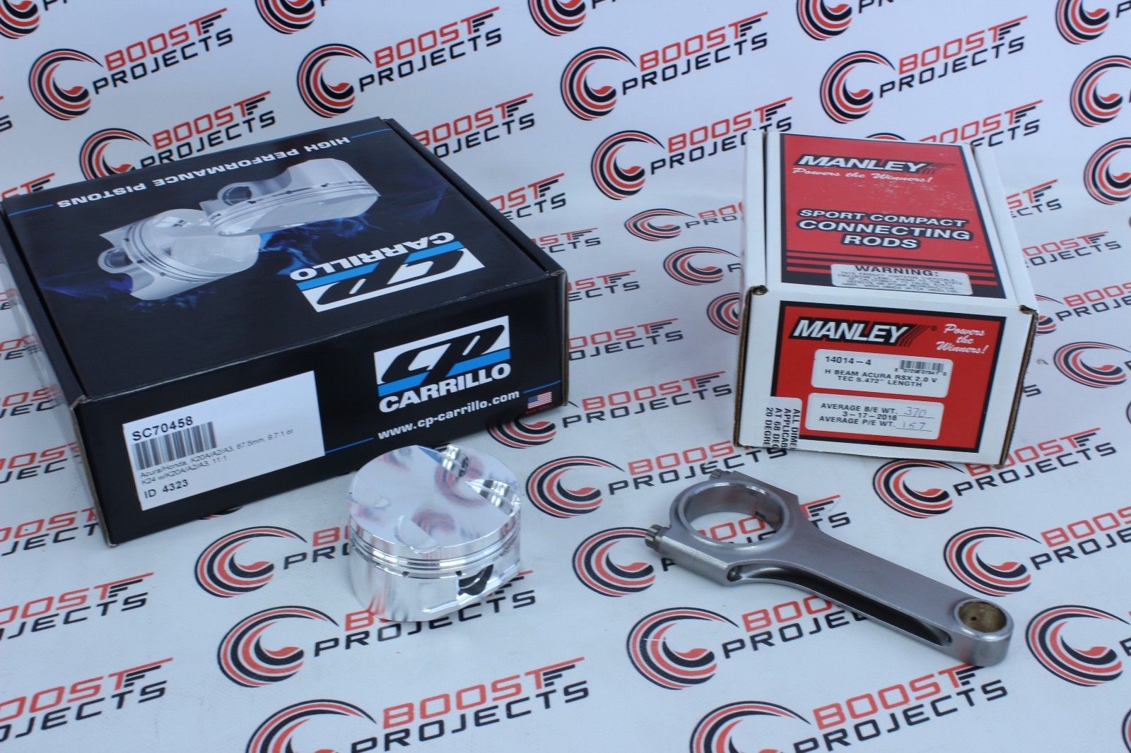 CP Pistons Manley Rods For K20A/A2 87.5mm Bore +0.5mm FT 9.7 CR SC70458