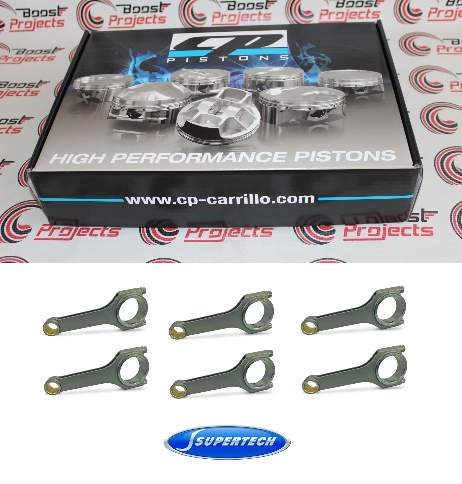 Cp Pistons - 11.3 Cr - 87mm Bore & SuperTech Connecting Rods Set For ...