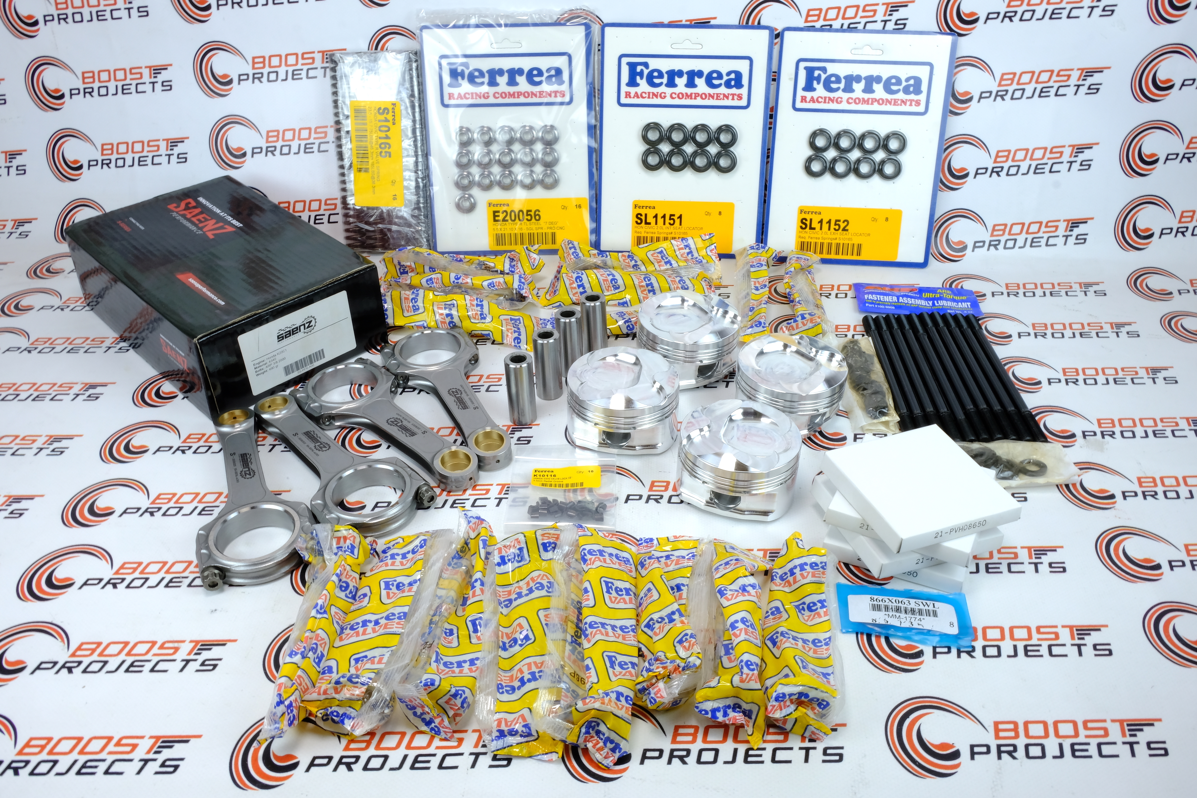 CP Pistons 86mm & Saenz Rods & Valve & Spring Kit w/HeadStuds For Type