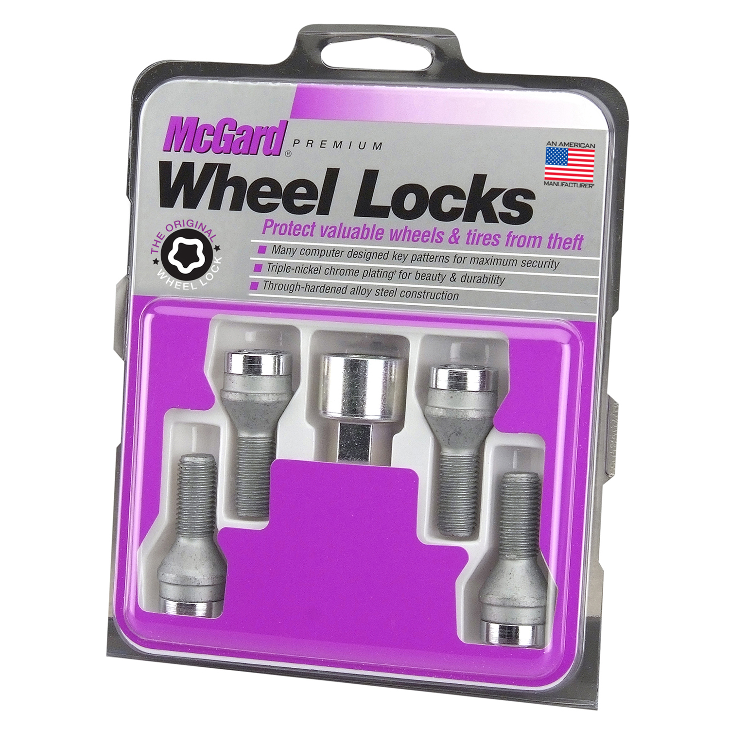 McGard Chrome Bolt Style Cone Seat Wheel Lock Set (M14 x 1.25