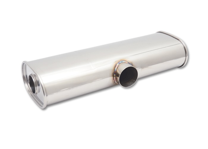 Vibrant 2.50" Side Inlet x Dual 2.25" Outlets Transverse Oval Universal