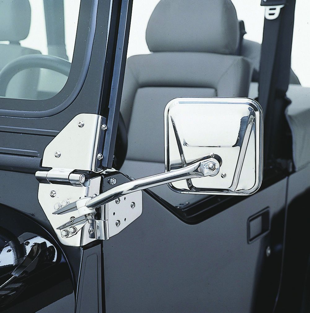 RAMPAGE PRODUCTS 7617 Black Factory Style Replacement Steel Mirror Kit for 1955-1986 Jeep CJ Pair