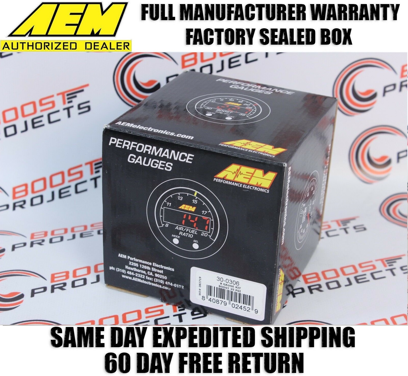 AEM XSERIES BOOST PRESSURE DISPLAY GAUGE KIT 30IN/HG35PSI/12.5BAR 30
