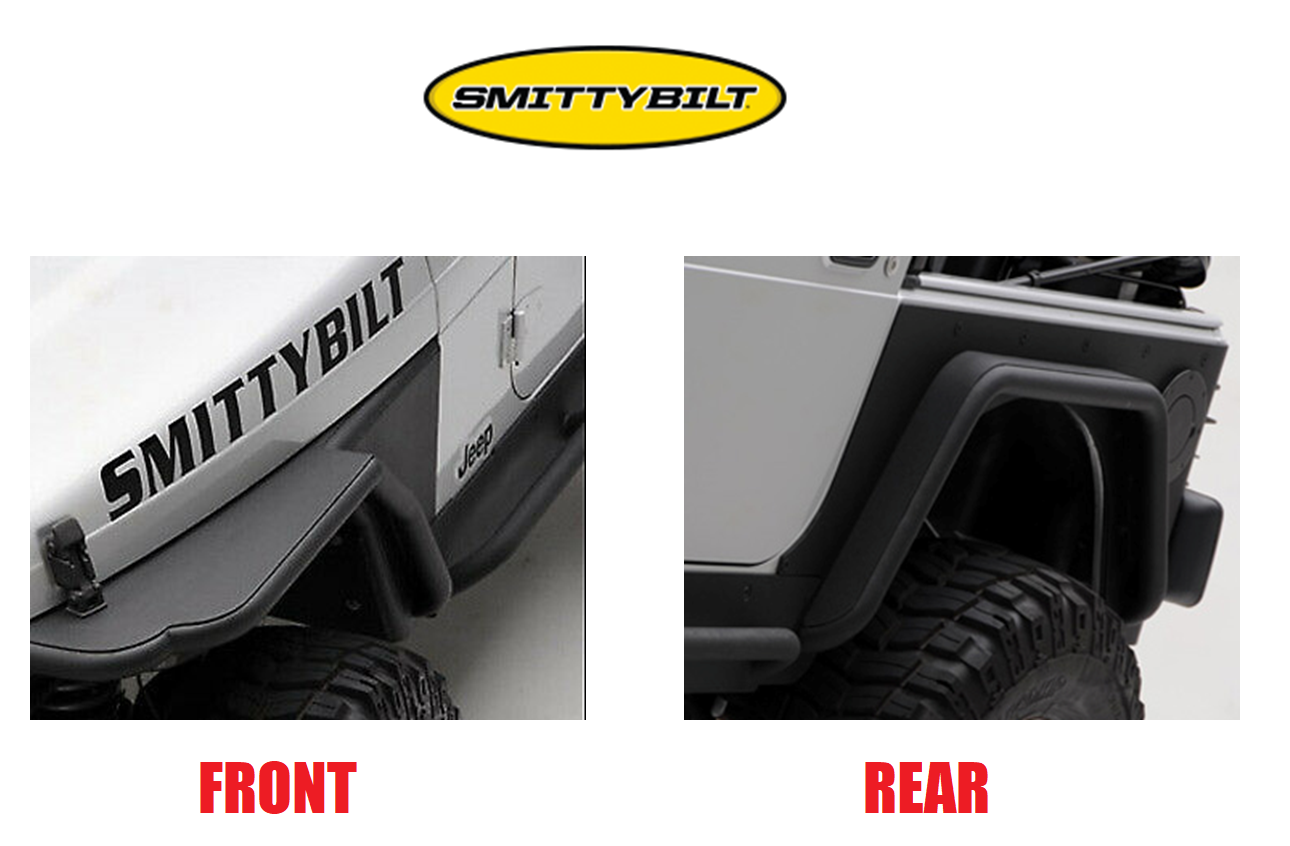 Smittybilt XRC Armor Front Rear Tube Fenders Black for 9706 Jeep