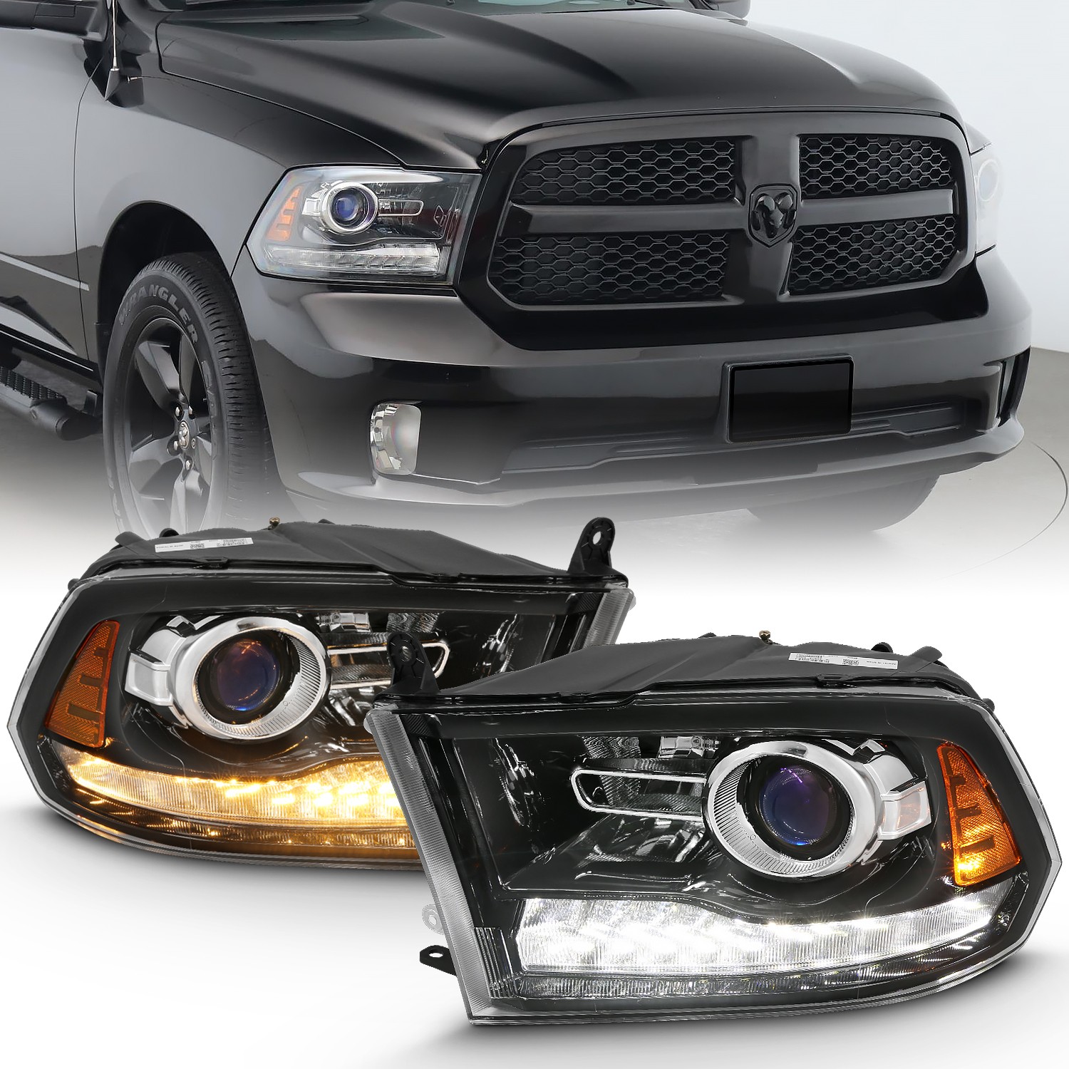 Anzo Projector Plank Style Switchback Headlight for 09-18 Ram 1500 ...