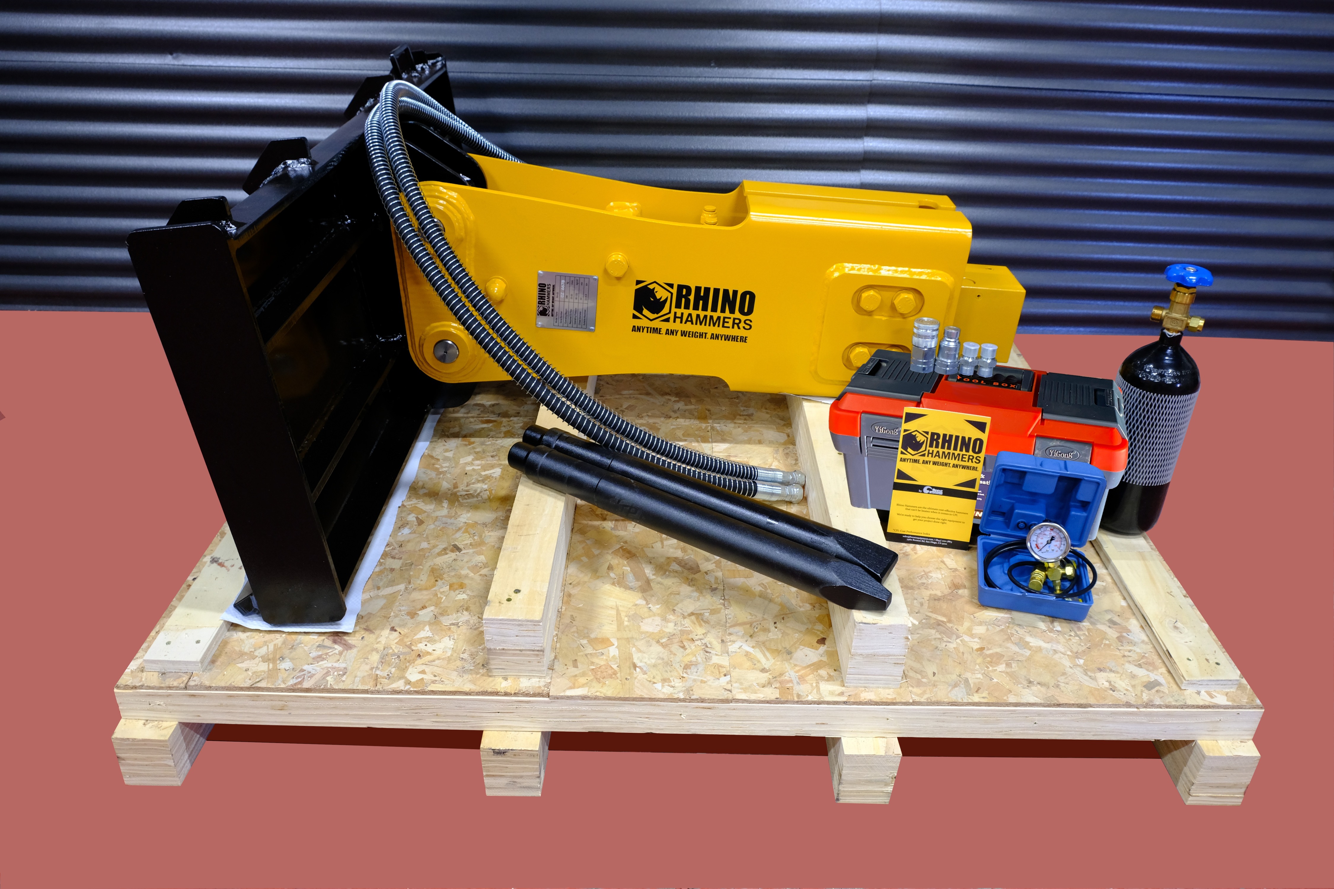 Rhino Hydraulic Hammer Breaker fit to 5000 to 10000 lbs Skid Steer