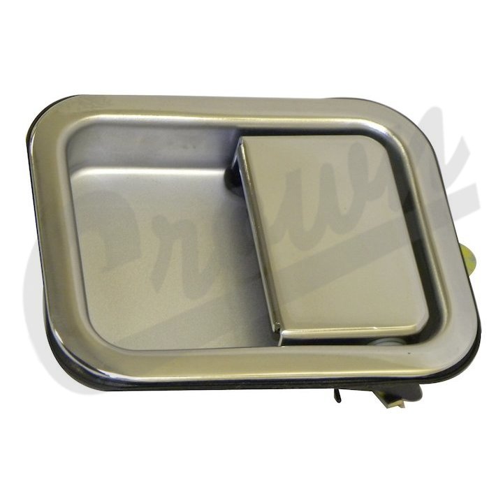 Exterior Door Handle Compatible with 1987-1995 Jeep Wrangler Front, Driver Side For Models With Full Door Type Chrome Full Door Type Exterior Door Handle Compatible with 1987-1995 Jeep Wrangler Front, Driver Side For Models With Full Door Type Chrome Full Door Type