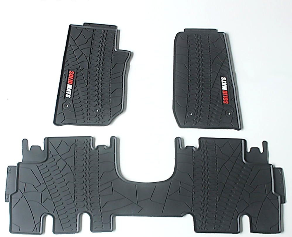 Solidmats Rubber All Weather Floor Mats Set for 200718 Jeep Wrangler