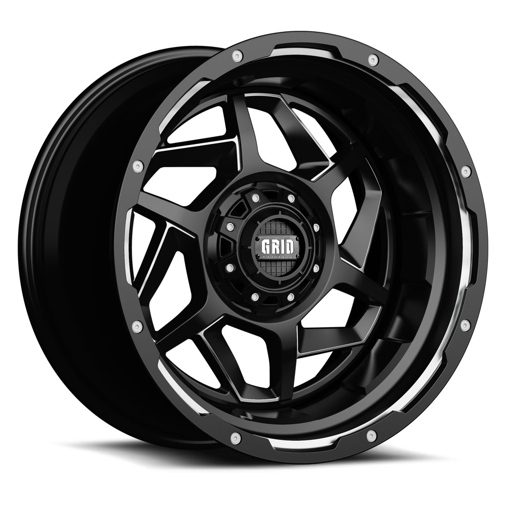 Grid Wheels GD14 Gloss Black / Milled 20X10 Size One Piece Cast Wheels
