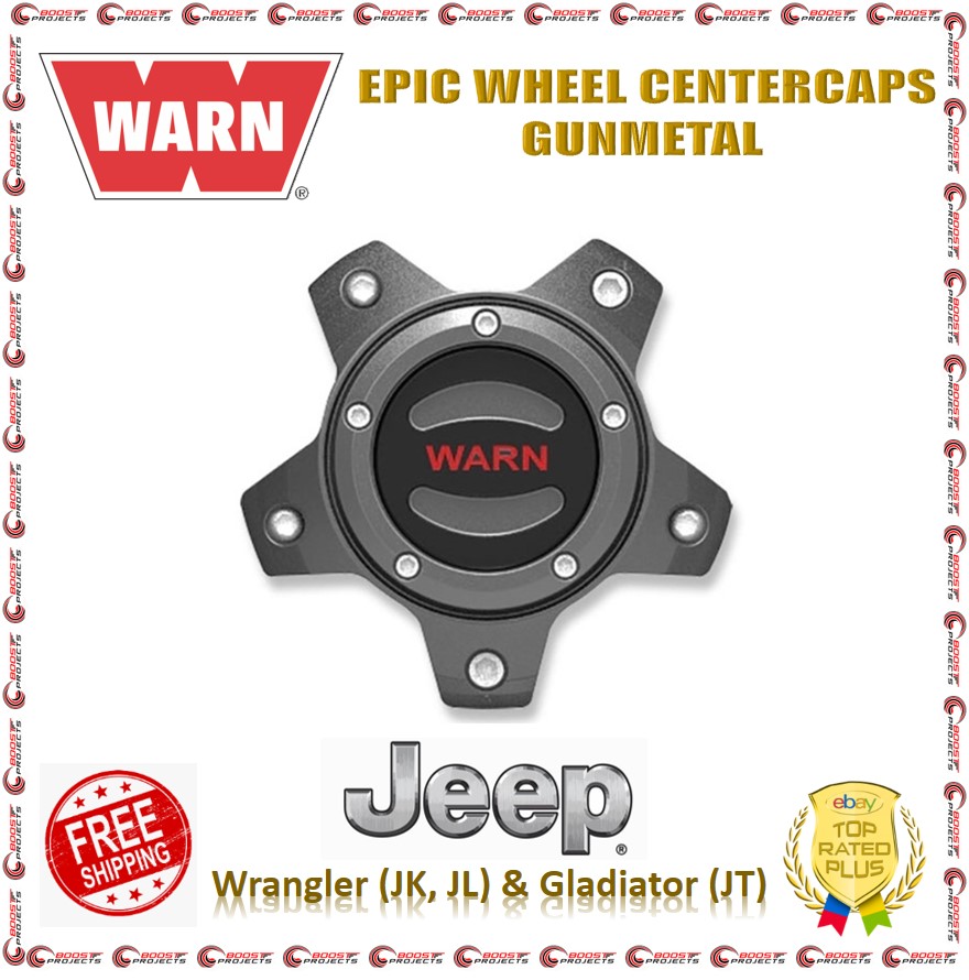 Warn Epic Wheel Center Caps Gunmetal Color For 0720 Jeep Wrangler