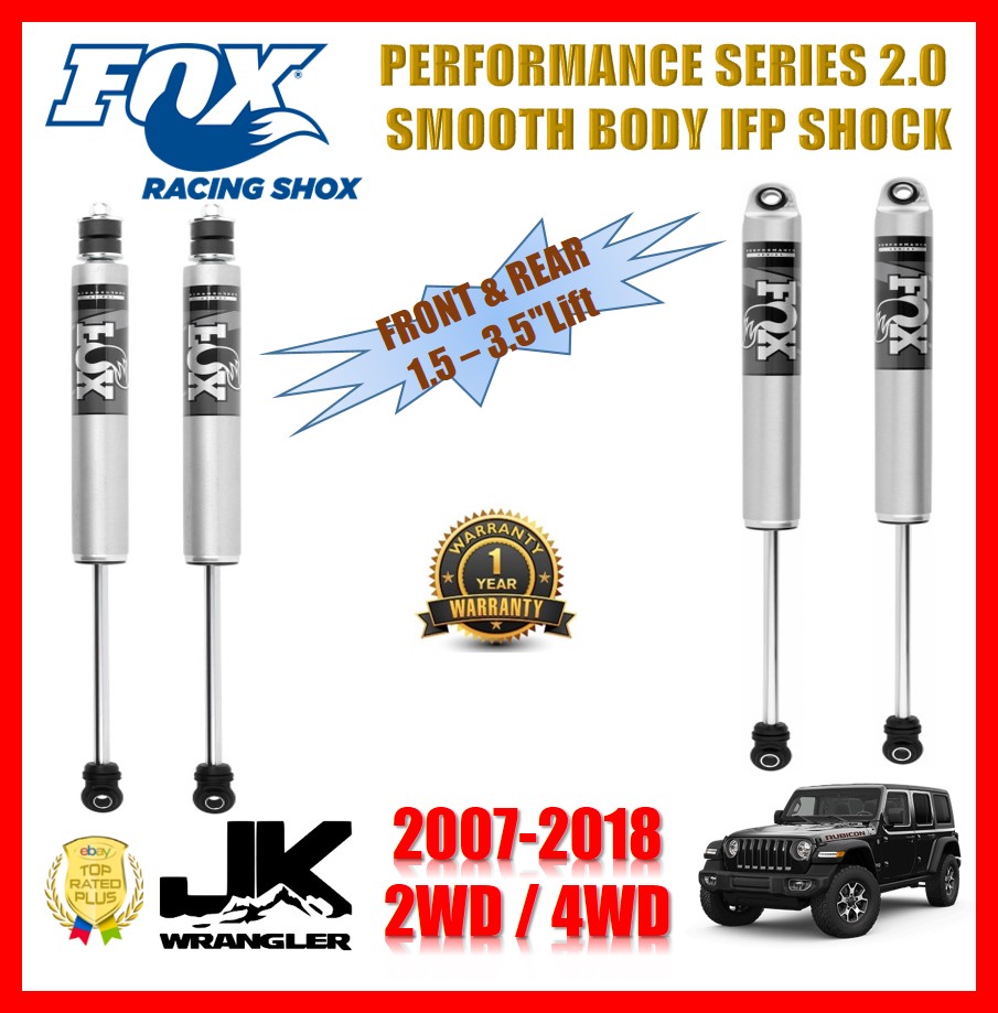 Fox 980-24-887 + 980-24-888 IFP Smooth Body Shocks Absorber Struts Jeep Wrangler JK JKU 2WD 4WD lift