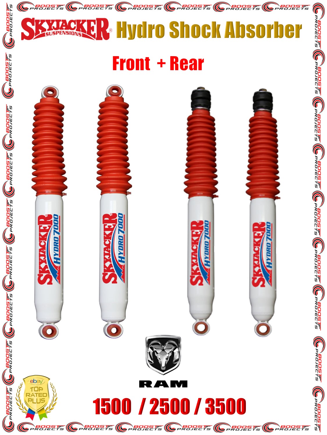 Skyjacker H7017 H7091 Shock Absorber Front Rear Dodge Ram 1500 2500 3500 4WD