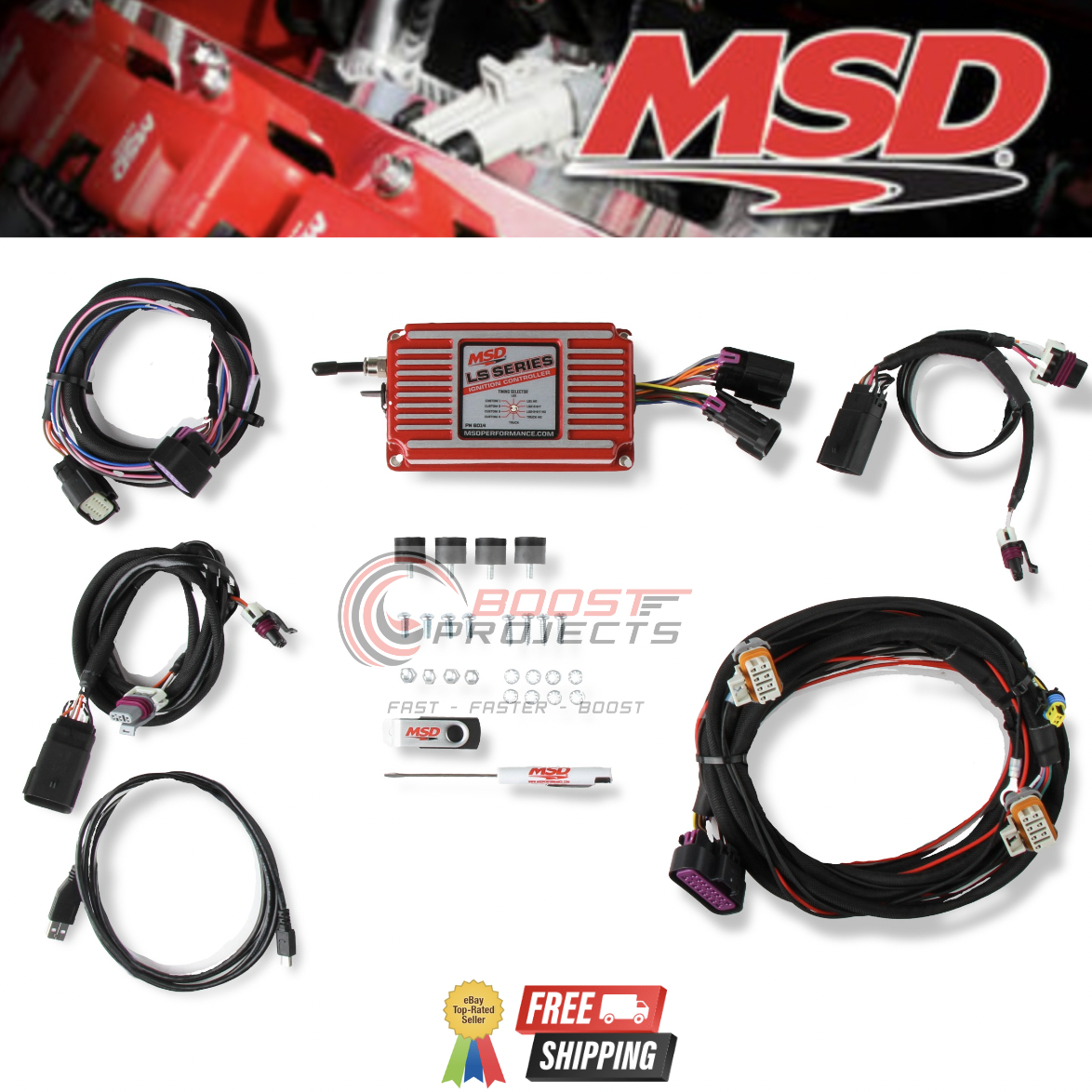 MSD 6014 Holley Digital Ignition Control Box Red Built-In Adjustable Rev-Limit Control