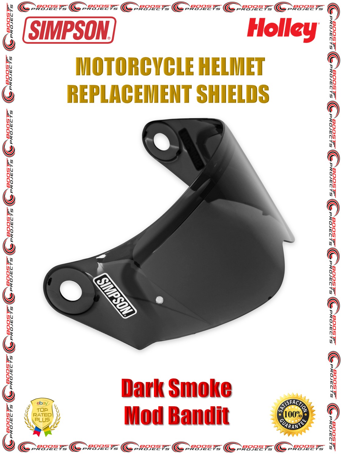 Simpson Motorcycle MBSSE Dark Smoke Mod Bandit Exterior Helmet Shield