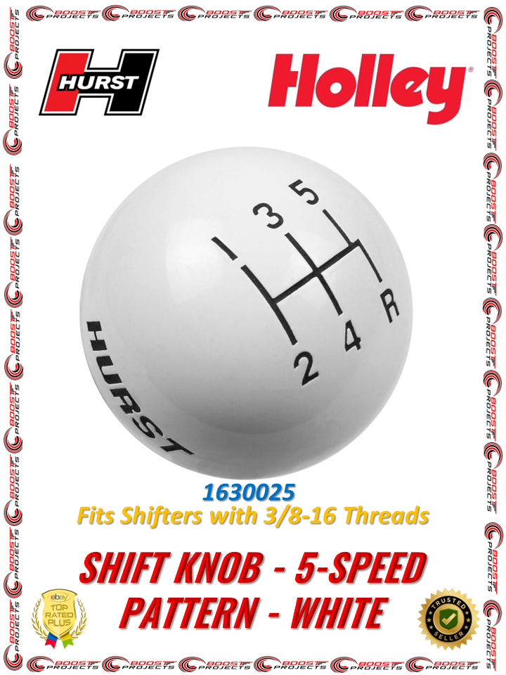 Hurst 1630025 Shifter Knob High Gloss White 5-Speed Lower Right Reverse