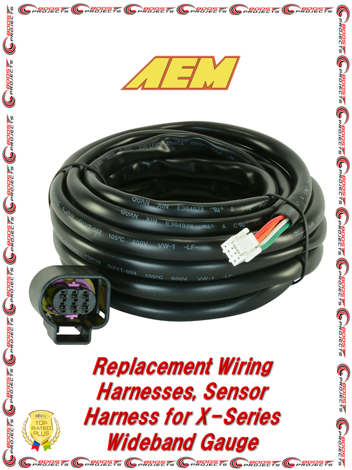 AEM 30-3427 Replacement Sensor Harness O2 Oxygen 30-0334 30-0300 X-Series Wideband Gauge